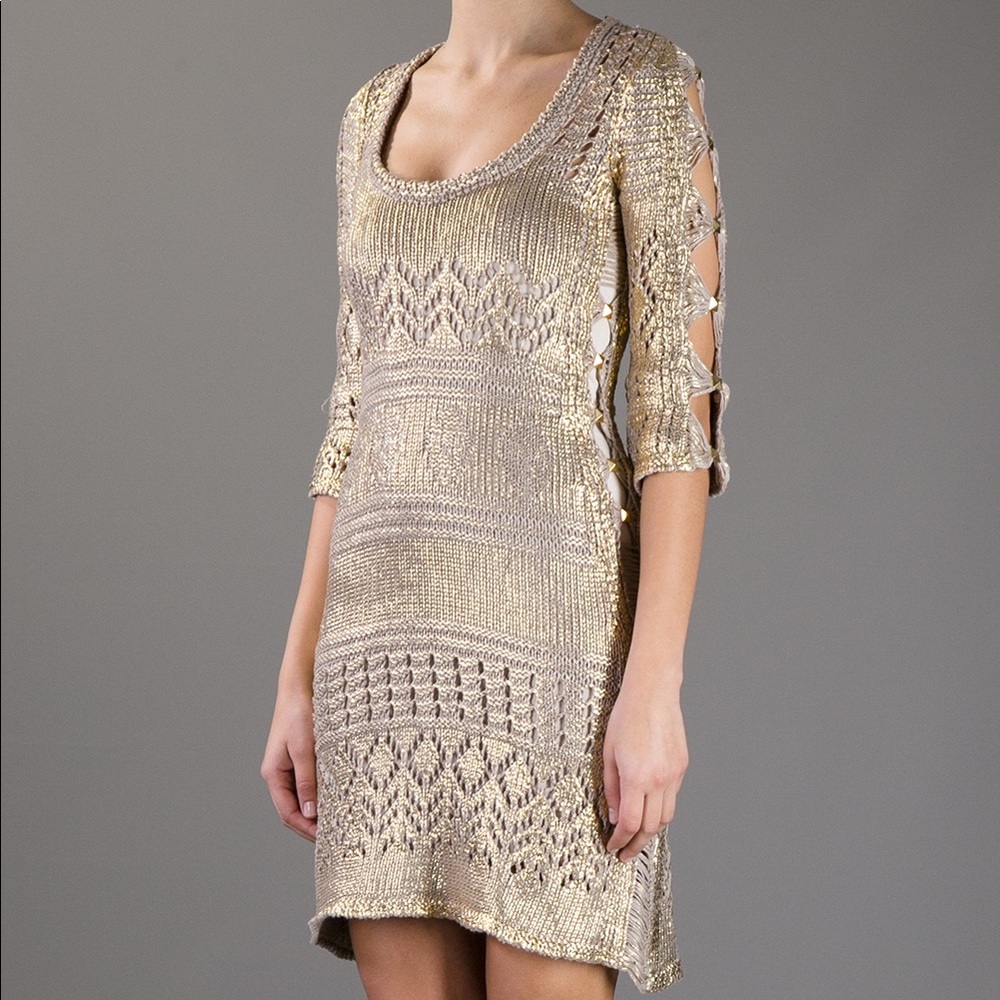 Metallic knit dress by Philipp Plein